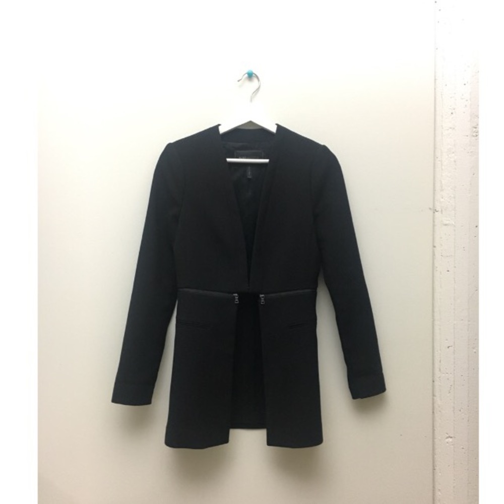 BCBG Mid Length Blazer with Zippers
